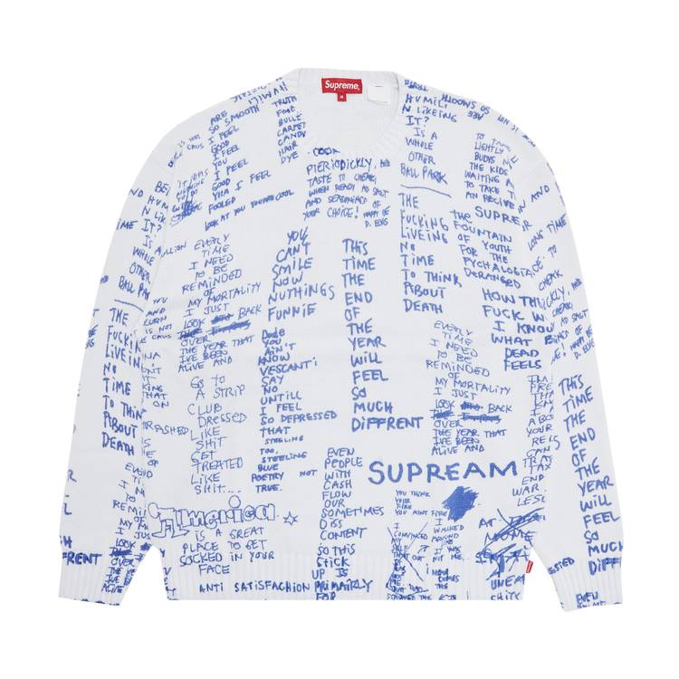 Buy Supreme Gonz Poems Sweater 'White' - SS23SK28 WHITE 