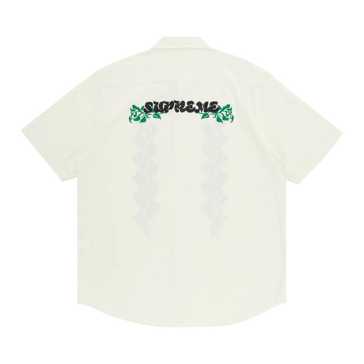 Supreme Needlepoint Short-Sleeve Shirt 'White'
