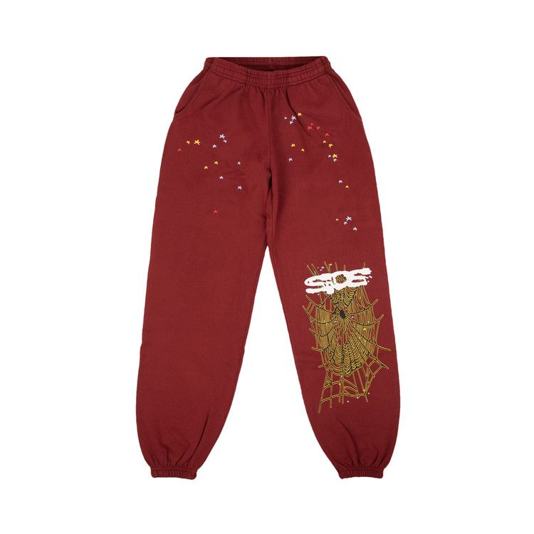 Sp5der Sweatpants 'maroon'