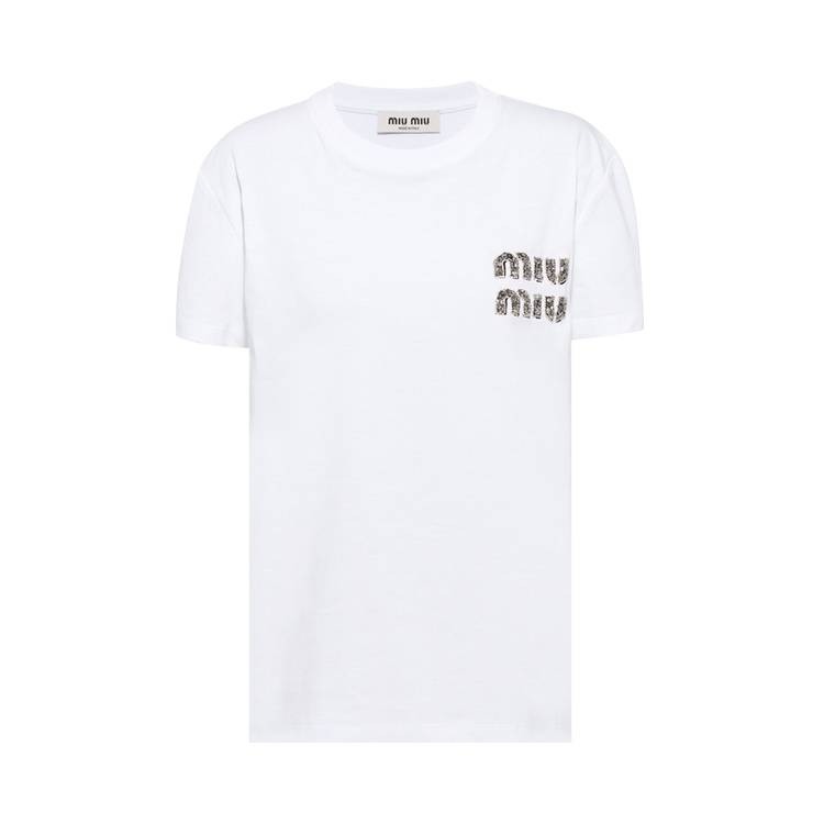 MIU MIU Women Cropped Jersey T-shirt