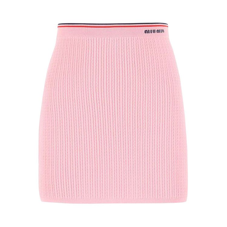 Buy Miu Miu Viscose Logo Mini Skirt 'Pink' - MMG393 11FN