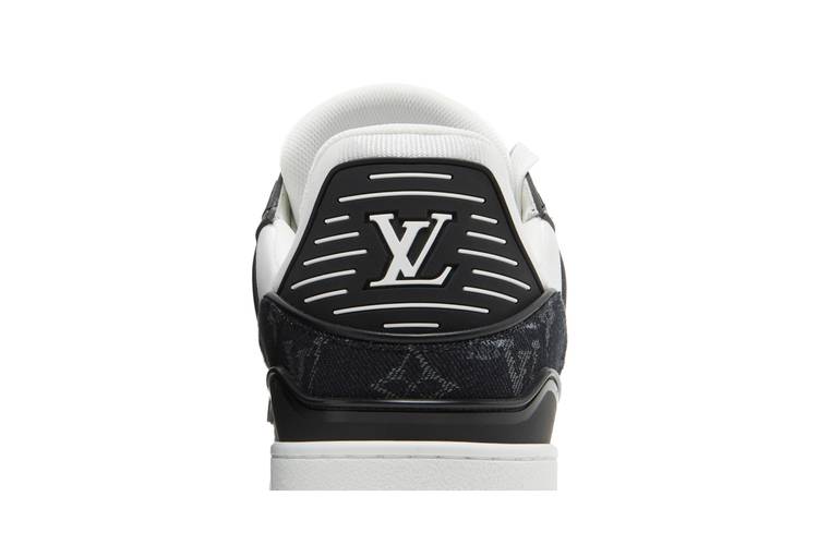 New 2022 Louis Vuitton LV Trainer Sneaker Blue Monogram Leather Mens 10.5