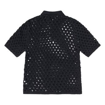 Buy Stussy Big Mesh Polo Sweater 'Black' - 117178 BLAC | GOAT