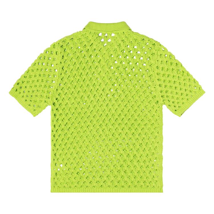 Buy Stussy Big Mesh Polo Sweater 'Lime' - 117178 LIME | GOAT CA
