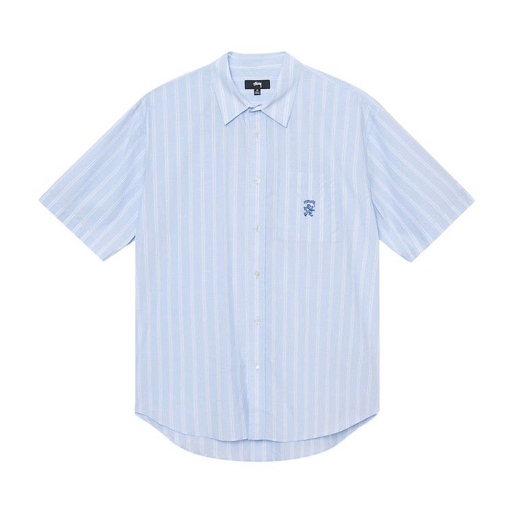 Stussy Boxy Striped Short-Sleeve Shirt 'light Blue Stripes'