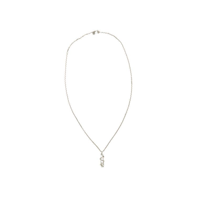 Buy Alexander McQueen Safety Pin Skull Necklace 'Silver