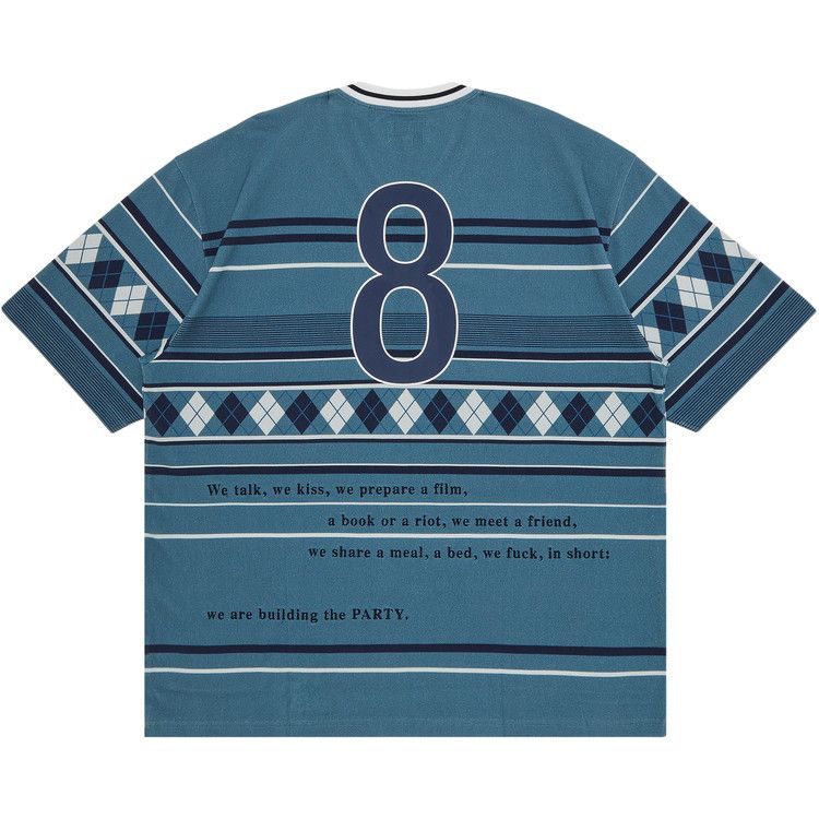 シュプリーム★Bernadette Corporation Pique Soccer Top Supreme Bernadette Corporation Pique Soccer Top Blue Men's