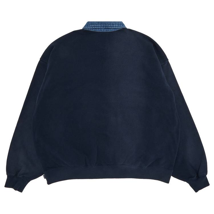 Buy Supreme Denim Collar Half Zip Sweatshirt 'Navy' - SS23SW22