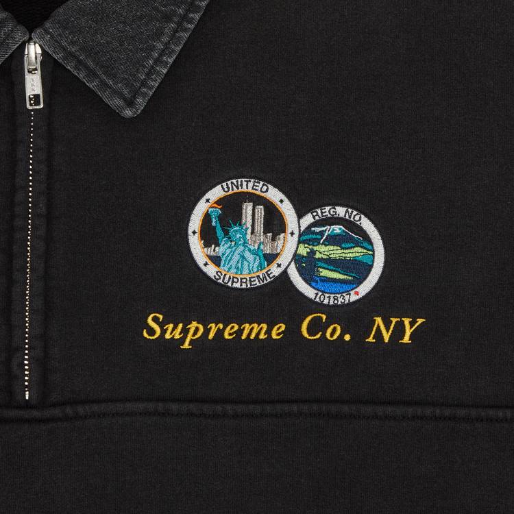 Buy Supreme Denim Collar Half Zip Sweatshirt 'Black' - SS23SW22
