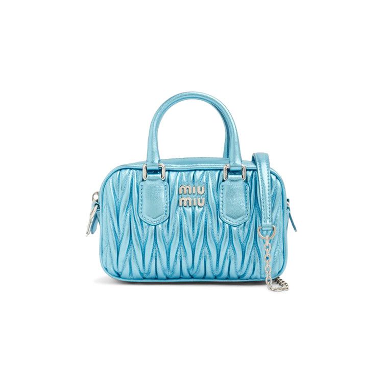 Miu Miu Matelasse Nappa Leather Top Handle Mini-Bag Cielo Mordore