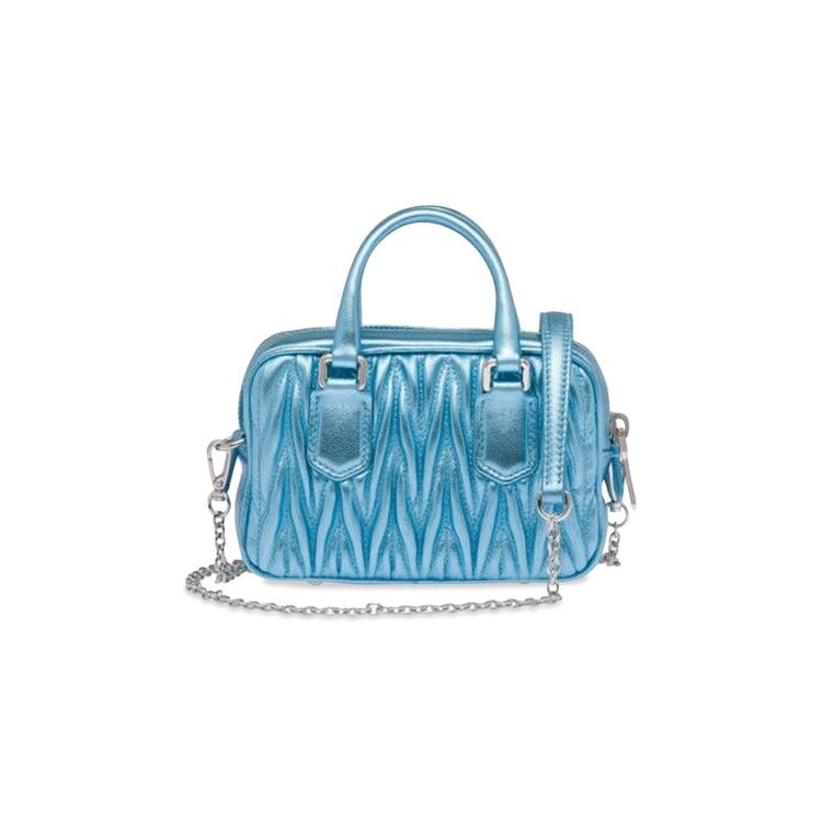 Miu Miu Matelasse Nappa Leather Top Handle Mini-Bag Cielo Mordore