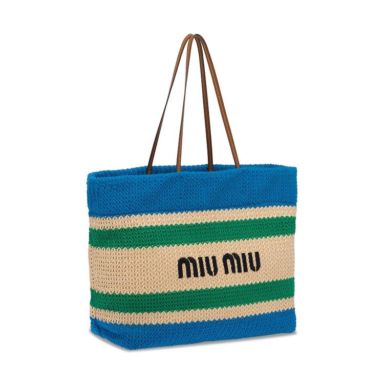 トートバッグ Miu Miu Brown Raffia Shopping Bag Miu Miu Raffia-effect woven handbag for Women - Brown in UAE