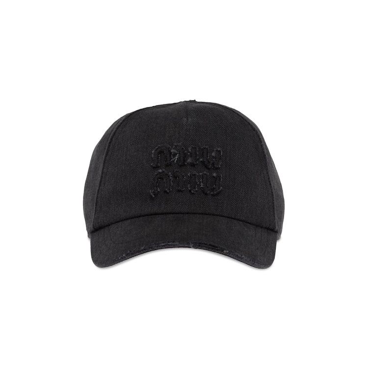 Buy Miu Miu Denim Baseball cap 'Black' - 5HC179 2CL4 F0002