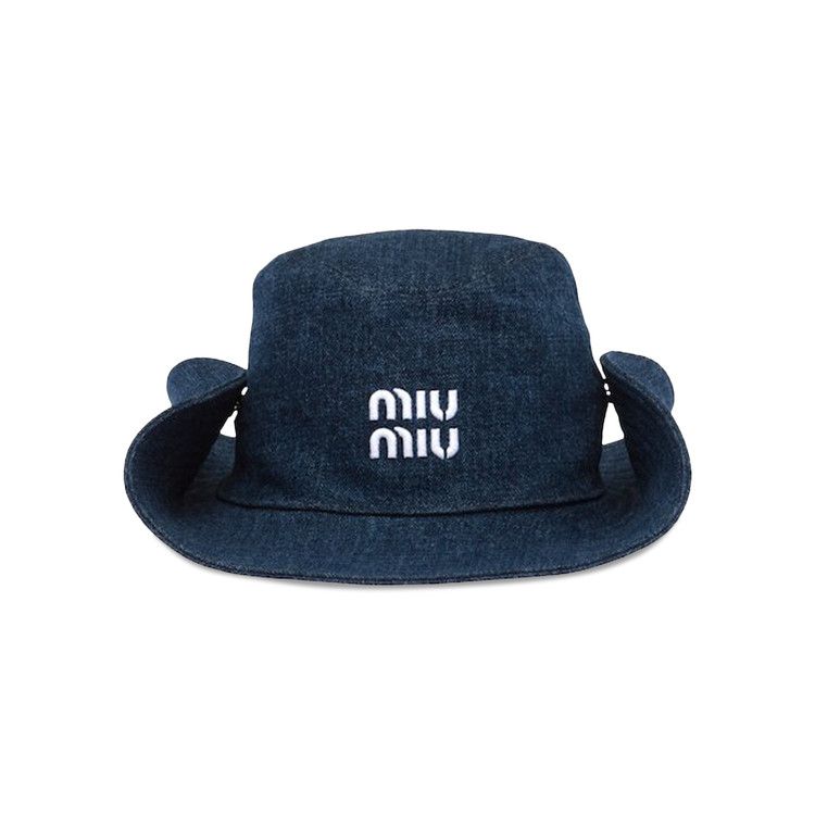 MIU MIU ロコハッチリフヒキニホトム MMP271SOOO14SJ F022X Buy Miu Miu Denim Hat 'Blue/White' - 5HC221 2F3W F022X | GOAT