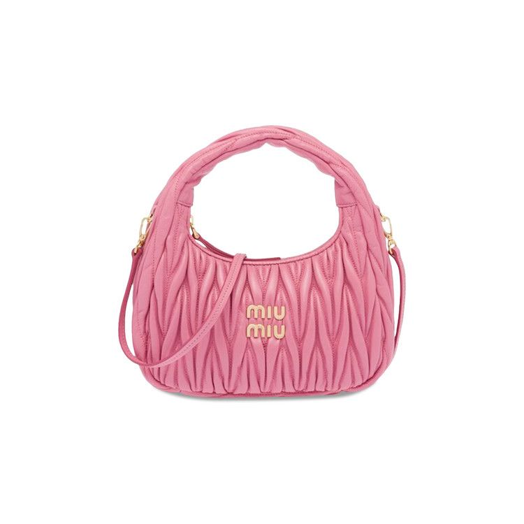 Buy Miu Miu Wander Matelasse Nappa Leather Mini Hobo Bag 'Begonia