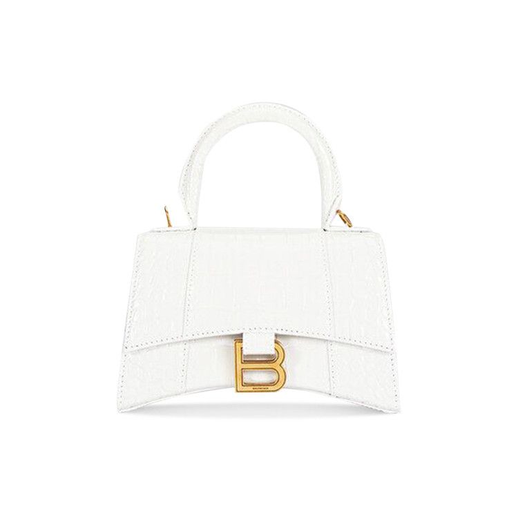 Balenciaga Hourglass XS Top Handle Bag White