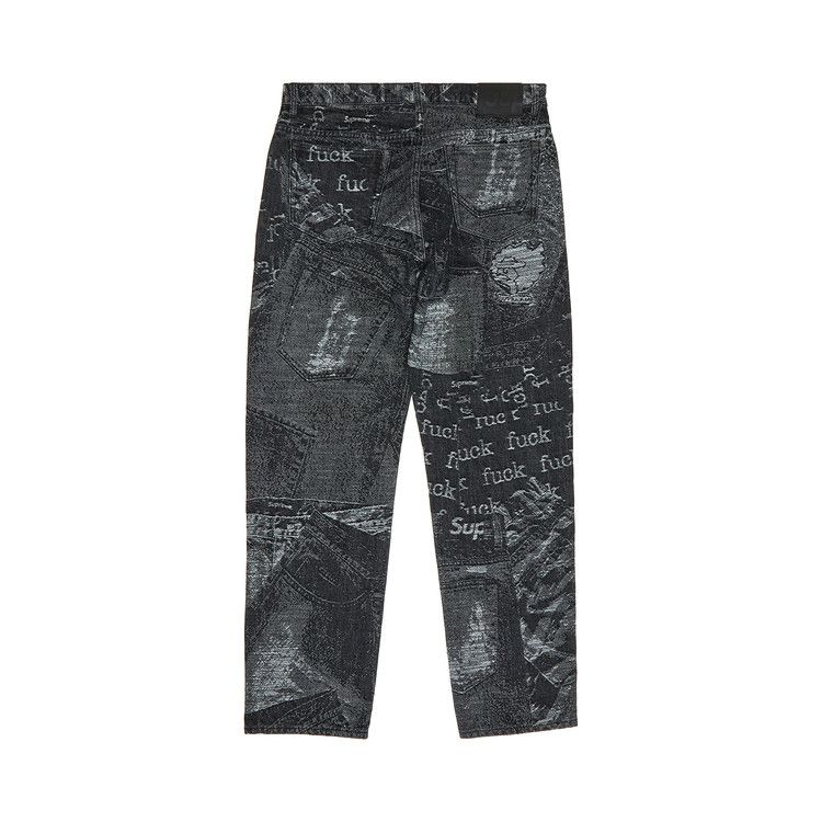 Supreme Archive Denim Jacquard Regular Jean 'Black'