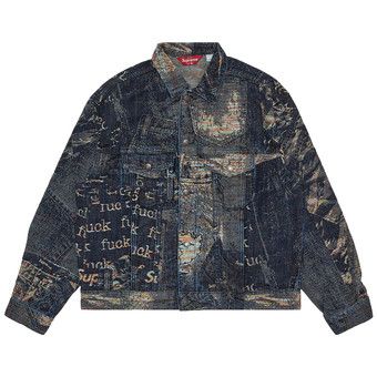 Buy Supreme Archive Denim Jacquard Trucker Jacket 'Blue