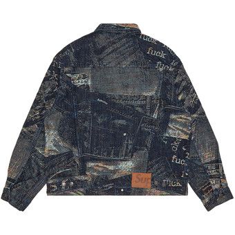 Supreme x Louis Vuitton Jacquard Denim Trucker Jacket Blue Men's - SS17 - US