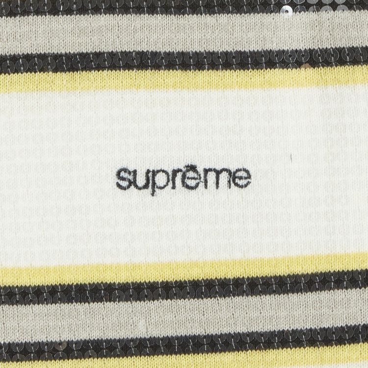 Buy Supreme Sequin Stripe Zip Polo 'White' - SS23KN18 WHITE | GOAT