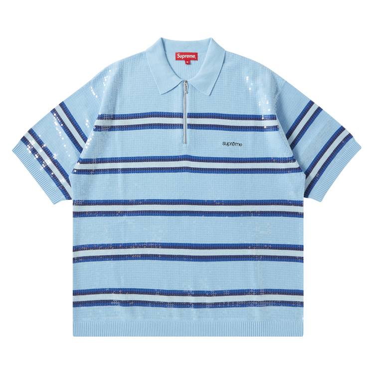 Supreme Sequin Stripe Zip Polo-