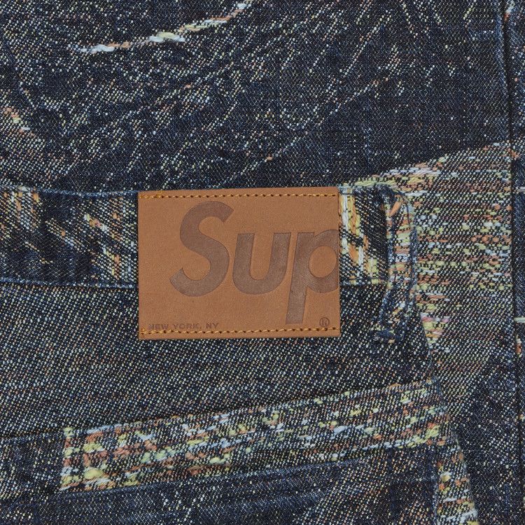 Supreme Archive Denim Jacquard Regular Jean Blue