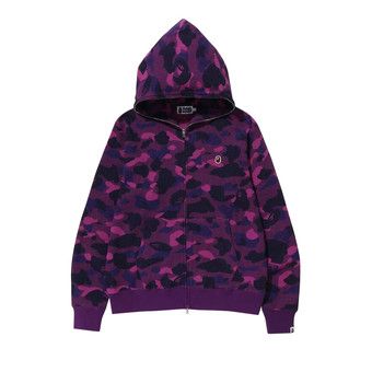 Buy BAPE Color Camo Thermal Full Zip Hoodie 'Purple' - 1J30 115