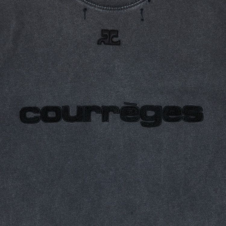 Buy Courrèges Distressed Dry Jersey T-Shirt 'Stonewashed Grey