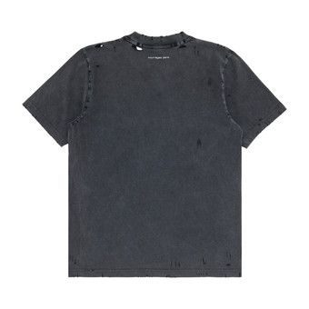 Courrèges Distressed Dry Jersey T-Shirt 'Stonewashed Grey/Black'