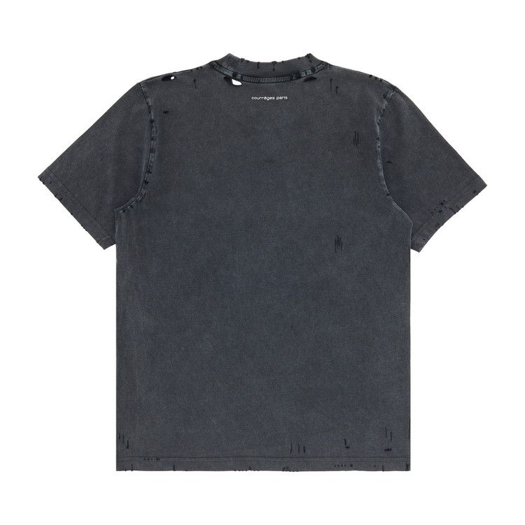 Buy Courrèges Distressed Dry Jersey T-Shirt 'Stonewashed Grey