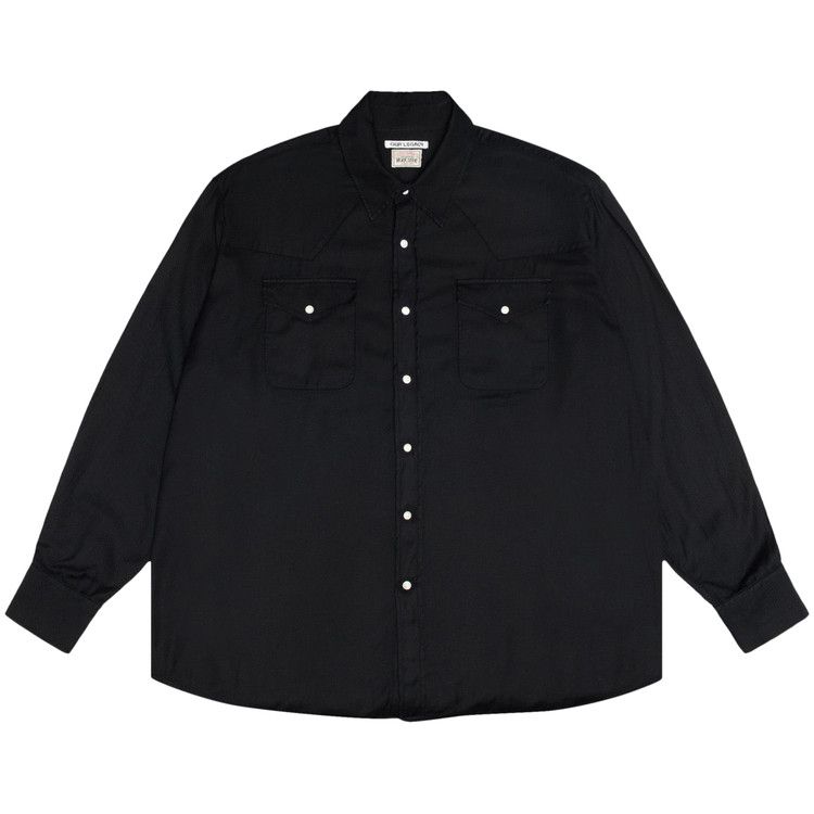 Stussy X Our Legacy Work Shop Ranch Shirt Black High Twist Twill