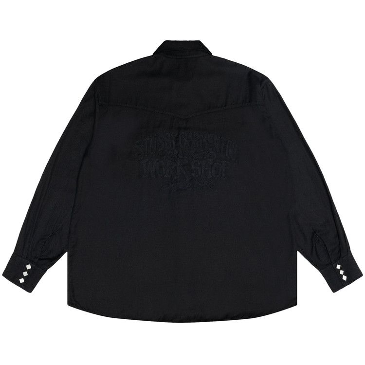 Stussy X Our Legacy Work Shop Ranch Shirt Black High Twist Twill