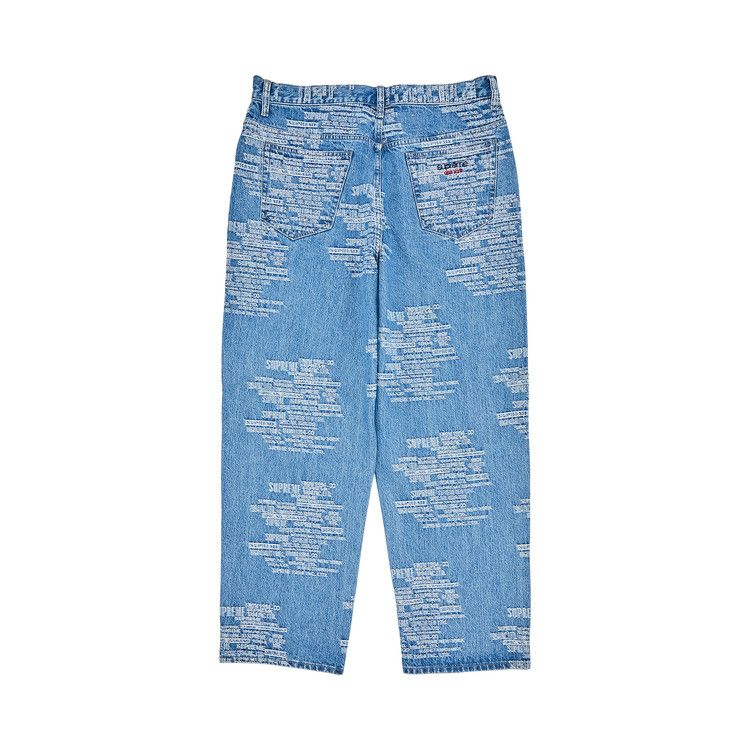 Buy Supreme Trademark Jacquard Baggy Jean 'Washed Blue