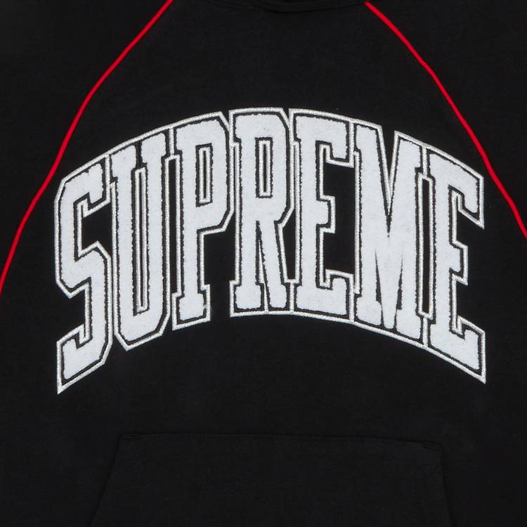 Buy Supreme Boxy Piping Arc Hooded Sweatshirt 'Black' - SS23SW79