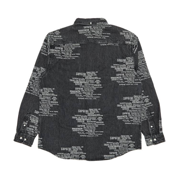 Supreme Trademark Jacquard Denim Shirt 'Washed Black'