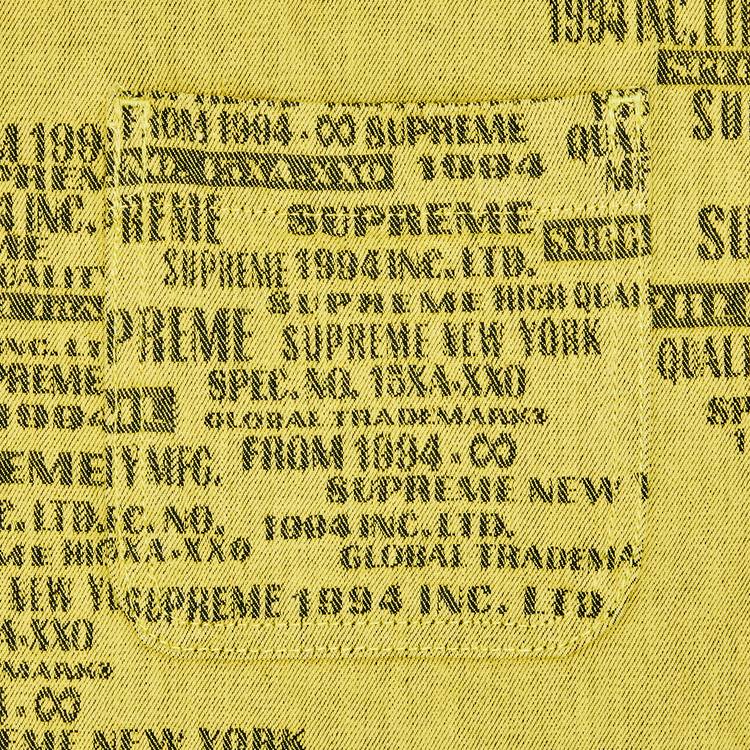 Supreme Trademark Jacquard Denim Shirt Washed Yellow for Men