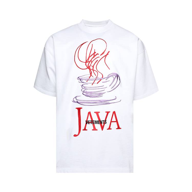 Buy Vetements Java Embroidered T-Shirt 'White' - UE54TR220W