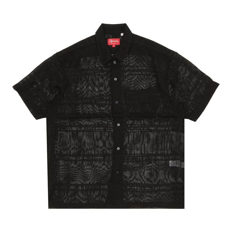 Buy Supreme Mesh Stripe Short-Sleeve Shirt 'Black' - SS23S4