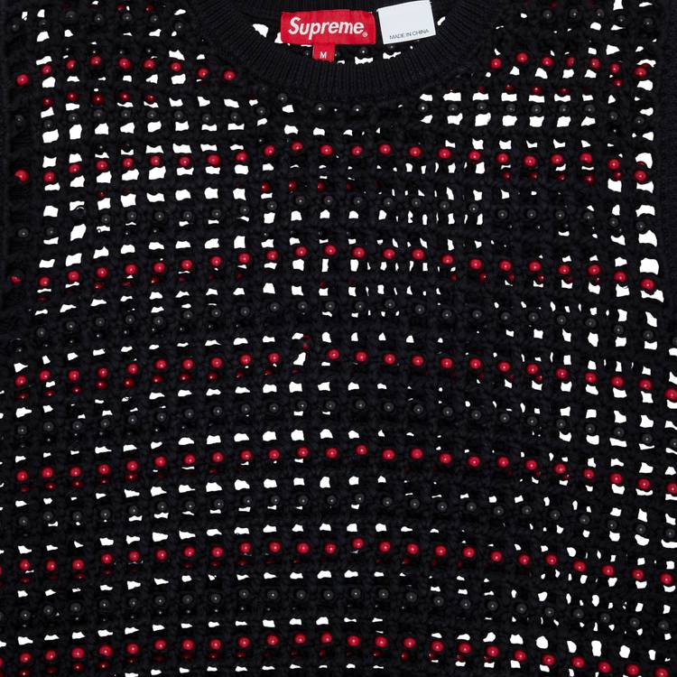 Buy Supreme Beaded Sweater Vest 'Black' - SS23SK19 BLACK | GOAT CA