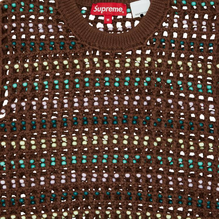 Buy Supreme Beaded Sweater Vest 'Brown' - SS23SK19 BROWN | GOAT