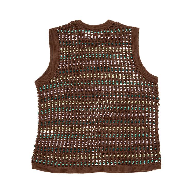Buy Supreme Beaded Sweater Vest 'Brown' - SS23SK19 BROWN 