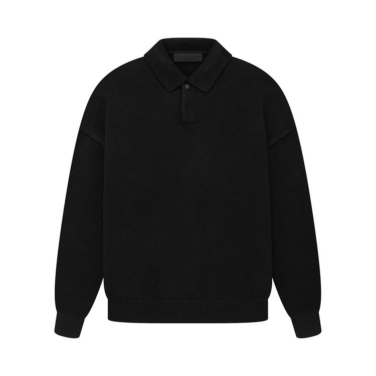 Buy Fear of God Essentials Knit Polo 'Jet Black' - 192SP232180F | GOAT
