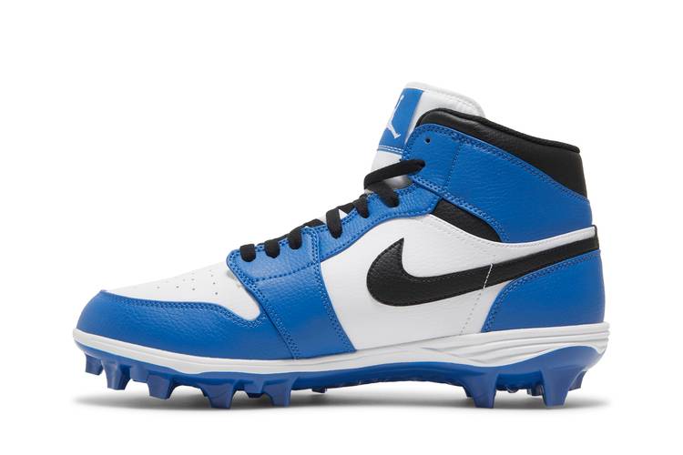 Air Jordan 1 Mid TD Football Cleats White Blue Black FJ6805-104