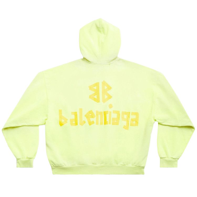 Balenciaga Ripped Pocket Hoodie 'fluo Yellow'