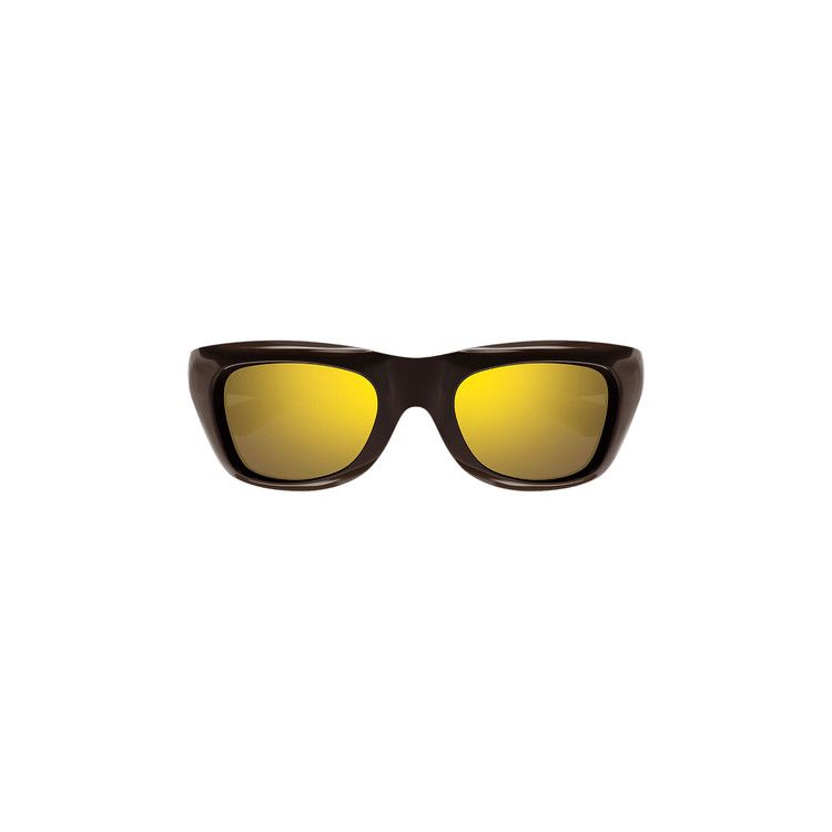 Bottega Veneta Square-Frame Injection Sunglasses Brown Brown Gold (BV1183S-30013672-002)