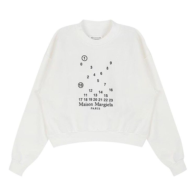 Buy Maison Margiela Numbers Logo Sweatshirt 'White 