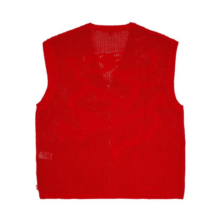 Buy Supreme Dragon Zip Up Sweater Vest 'Red' - SS23SK21 RED