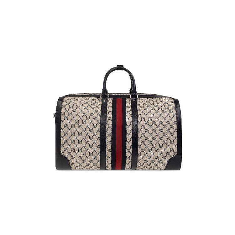 Gucci, Monogrammed Full-Grain Leather Duffle Bag, Men, Black