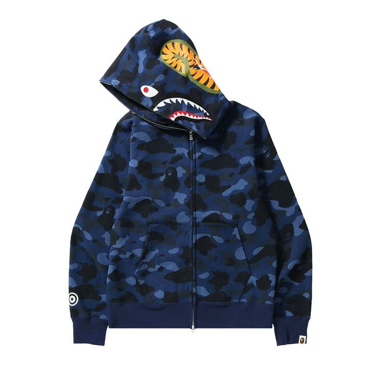 Bape Color Camo Shark Full Zip Hoodie Navy