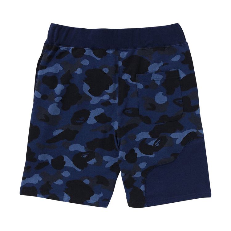 Bape Color Camo Cutting Sweat Shorts Navy